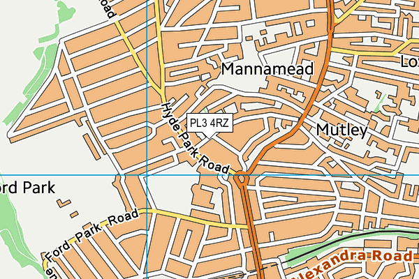 PL3 4RZ map - OS VectorMap District (Ordnance Survey)