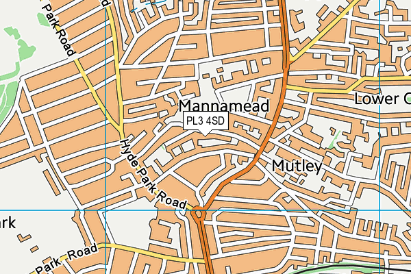 PL3 4SD map - OS VectorMap District (Ordnance Survey)