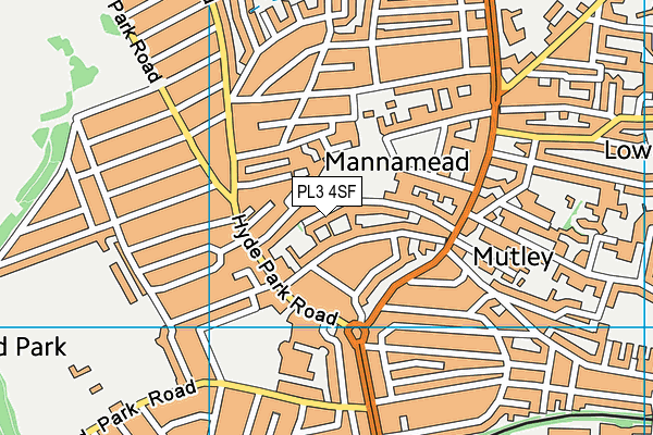 PL3 4SF map - OS VectorMap District (Ordnance Survey)