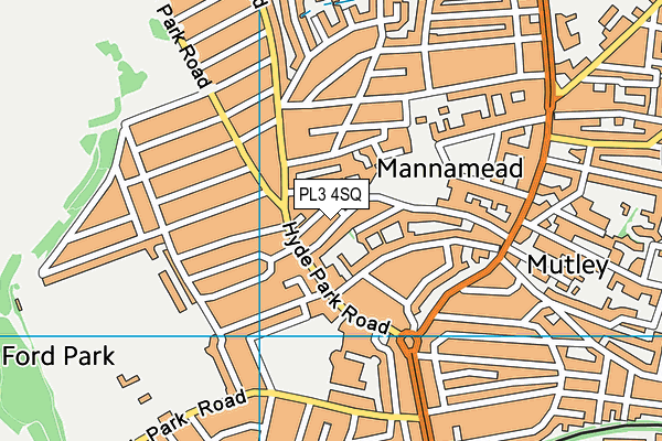 PL3 4SQ map - OS VectorMap District (Ordnance Survey)