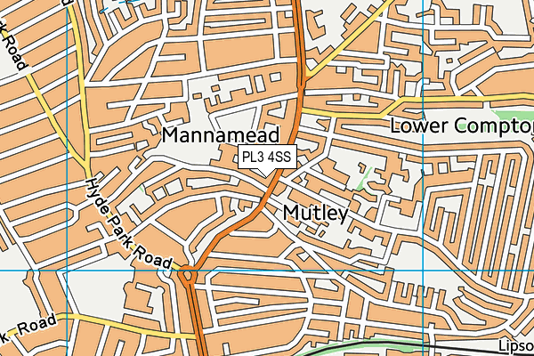 PL3 4SS map - OS VectorMap District (Ordnance Survey)