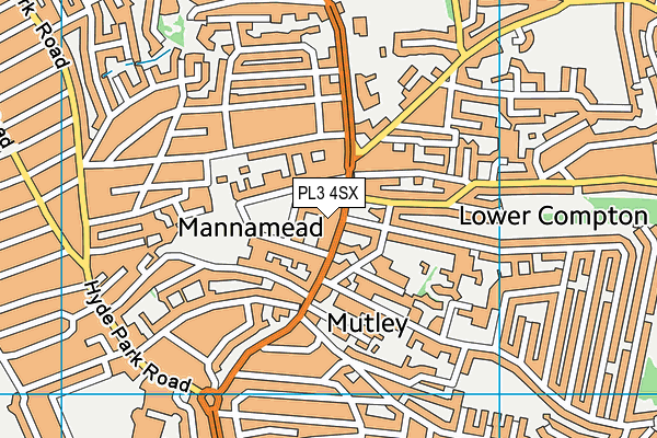 PL3 4SX map - OS VectorMap District (Ordnance Survey)