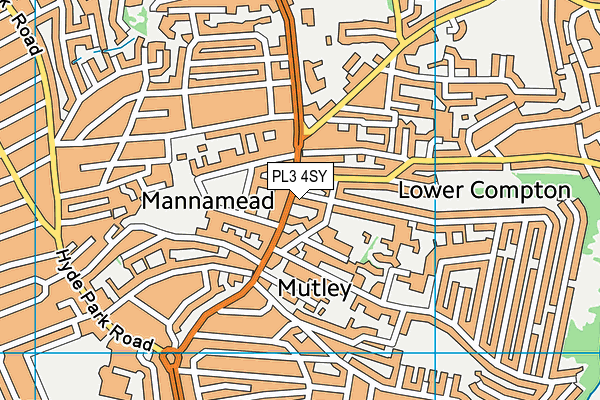 PL3 4SY map - OS VectorMap District (Ordnance Survey)