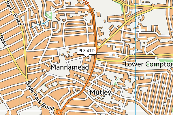 PL3 4TD map - OS VectorMap District (Ordnance Survey)