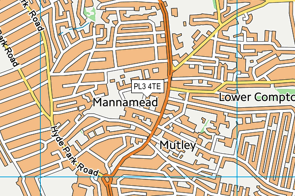 PL3 4TE map - OS VectorMap District (Ordnance Survey)