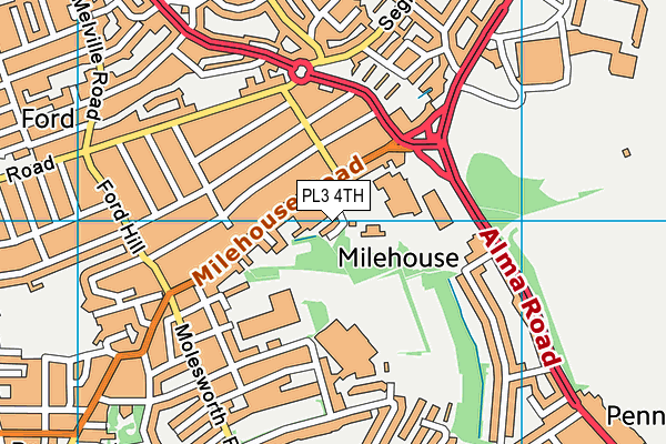 PL3 4TH map - OS VectorMap District (Ordnance Survey)