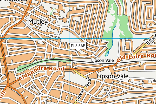 PL3 5AF map - OS VectorMap District (Ordnance Survey)