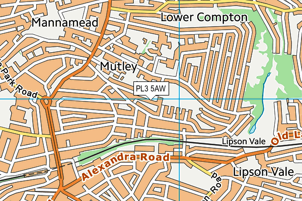 PL3 5AW map - OS VectorMap District (Ordnance Survey)