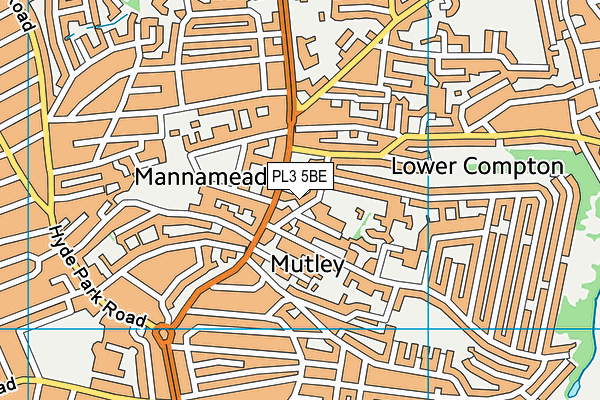 PL3 5BE map - OS VectorMap District (Ordnance Survey)