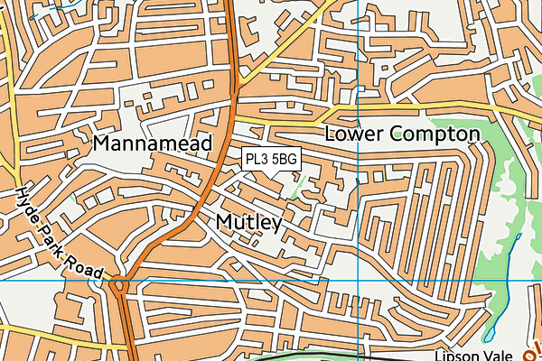 PL3 5BG map - OS VectorMap District (Ordnance Survey)