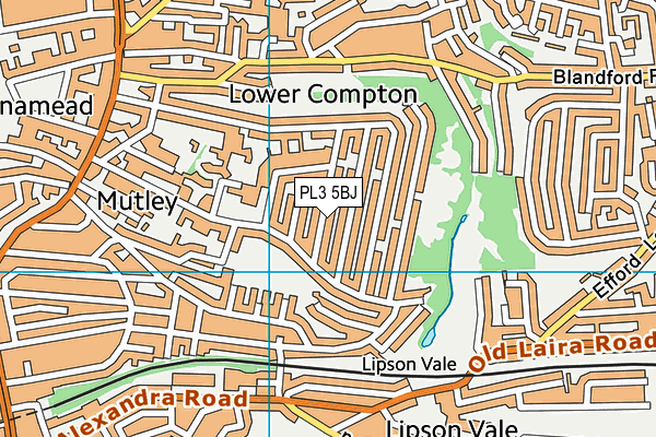 PL3 5BJ map - OS VectorMap District (Ordnance Survey)