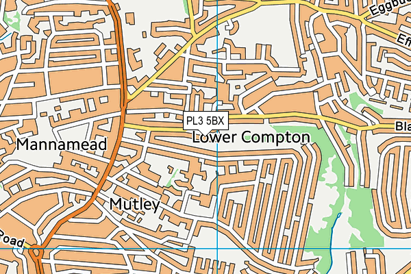 PL3 5BX map - OS VectorMap District (Ordnance Survey)