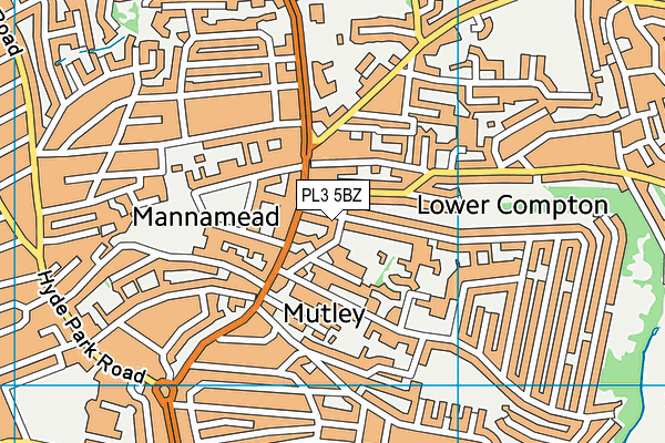 PL3 5BZ map - OS VectorMap District (Ordnance Survey)