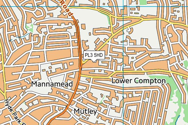 PL3 5HD map - OS VectorMap District (Ordnance Survey)