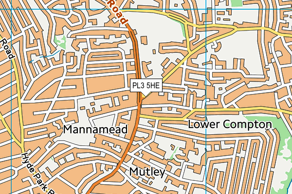 PL3 5HE map - OS VectorMap District (Ordnance Survey)