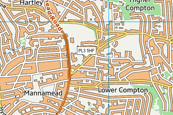 PL3 5HF map - OS VectorMap District (Ordnance Survey)