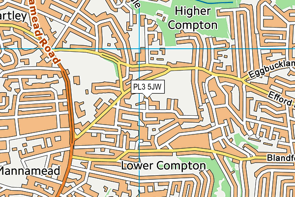 PL3 5JW map - OS VectorMap District (Ordnance Survey)