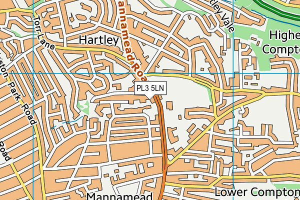 PL3 5LN map - OS VectorMap District (Ordnance Survey)
