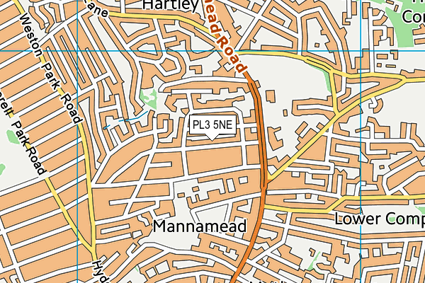 PL3 5NE map - OS VectorMap District (Ordnance Survey)