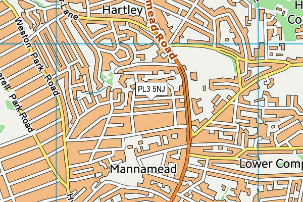 PL3 5NJ map - OS VectorMap District (Ordnance Survey)