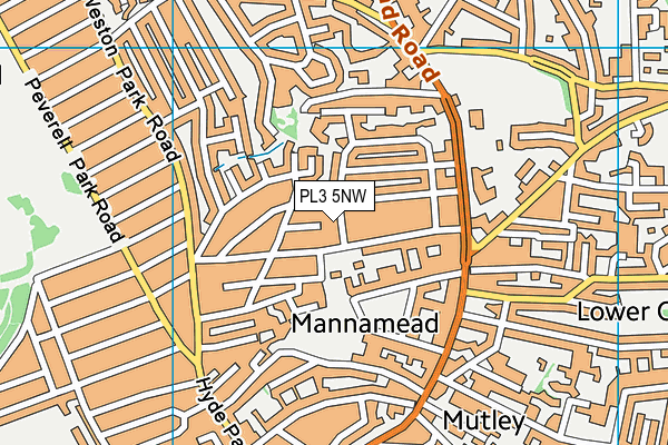 PL3 5NW map - OS VectorMap District (Ordnance Survey)