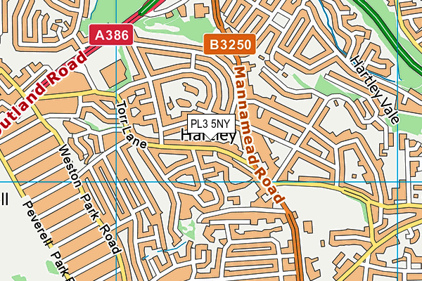 PL3 5NY map - OS VectorMap District (Ordnance Survey)