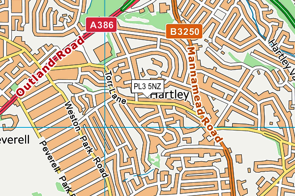 PL3 5NZ map - OS VectorMap District (Ordnance Survey)