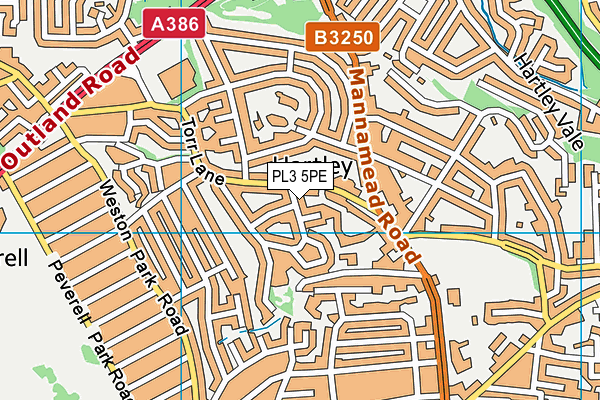 PL3 5PE map - OS VectorMap District (Ordnance Survey)