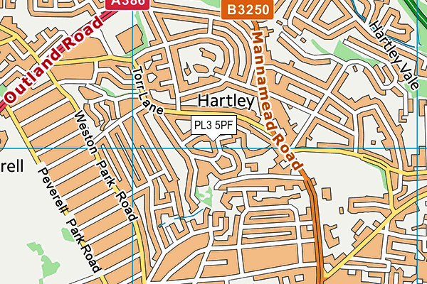 PL3 5PF map - OS VectorMap District (Ordnance Survey)