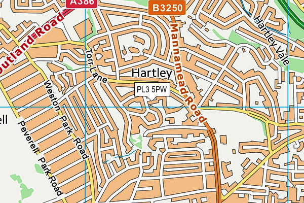 PL3 5PW map - OS VectorMap District (Ordnance Survey)