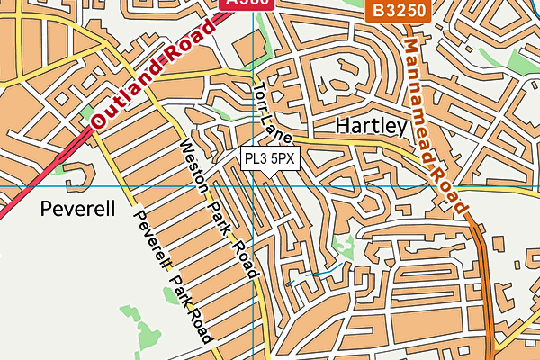 PL3 5PX map - OS VectorMap District (Ordnance Survey)