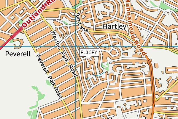 PL3 5PY map - OS VectorMap District (Ordnance Survey)