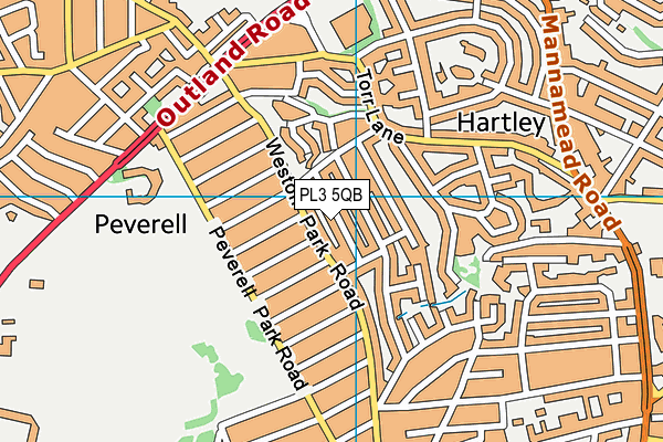 PL3 5QB map - OS VectorMap District (Ordnance Survey)