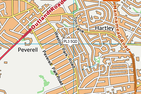 PL3 5QD map - OS VectorMap District (Ordnance Survey)