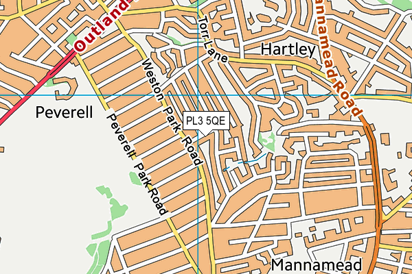 PL3 5QE map - OS VectorMap District (Ordnance Survey)