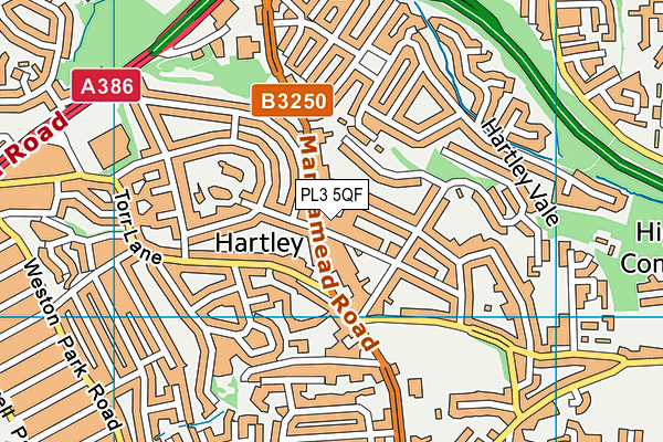 PL3 5QF map - OS VectorMap District (Ordnance Survey)