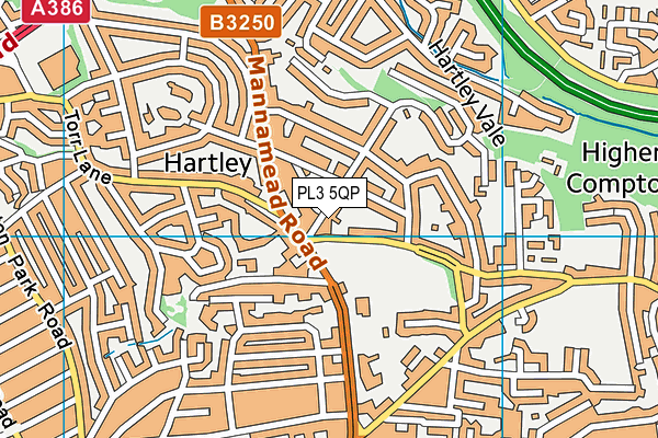 Hill Lane Tennis Club At Lockington Avenue  map (PL3 5QP) - OS VectorMap District (Ordnance Survey)
