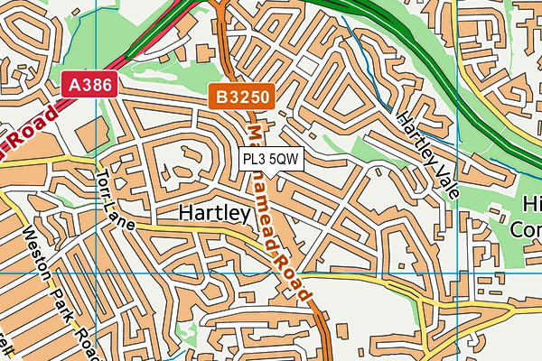 PL3 5QW map - OS VectorMap District (Ordnance Survey)