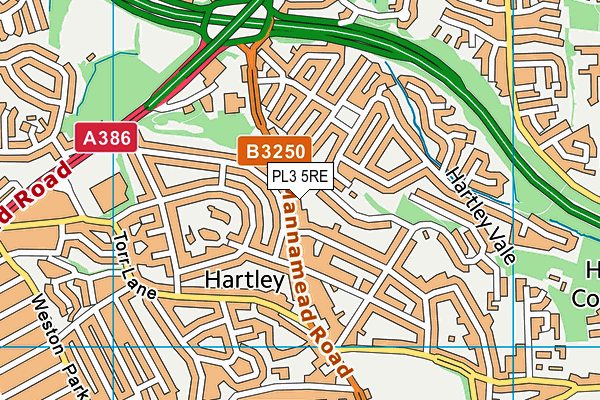 PL3 5RE map - OS VectorMap District (Ordnance Survey)