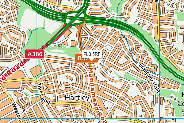 PL3 5RF map - OS VectorMap District (Ordnance Survey)