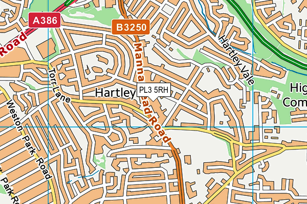 PL3 5RH map - OS VectorMap District (Ordnance Survey)