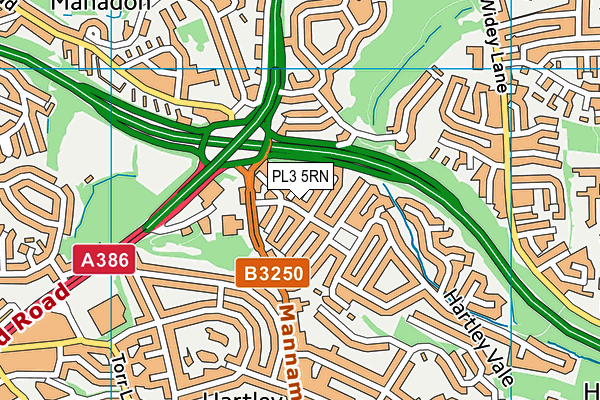 PL3 5RN map - OS VectorMap District (Ordnance Survey)