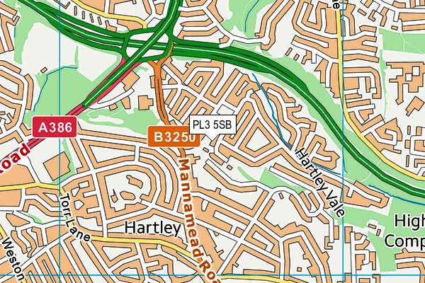 PL3 5SB map - OS VectorMap District (Ordnance Survey)