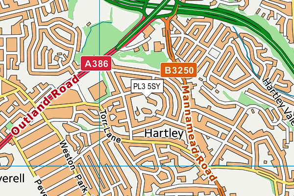 PL3 5SY map - OS VectorMap District (Ordnance Survey)