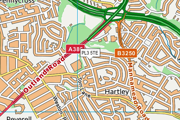 PL3 5TE map - OS VectorMap District (Ordnance Survey)