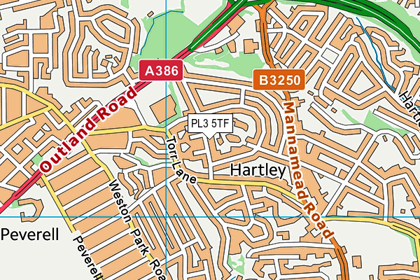 PL3 5TF map - OS VectorMap District (Ordnance Survey)