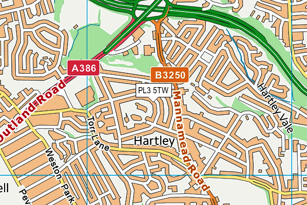 PL3 5TW map - OS VectorMap District (Ordnance Survey)