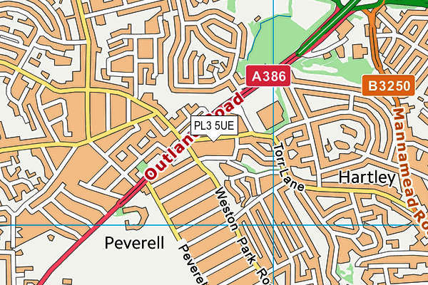 PL3 5UE map - OS VectorMap District (Ordnance Survey)