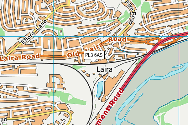 PL3 6AS map - OS VectorMap District (Ordnance Survey)