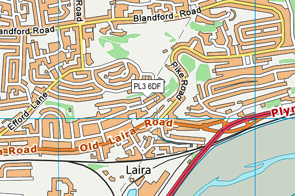 PL3 6DF map - OS VectorMap District (Ordnance Survey)